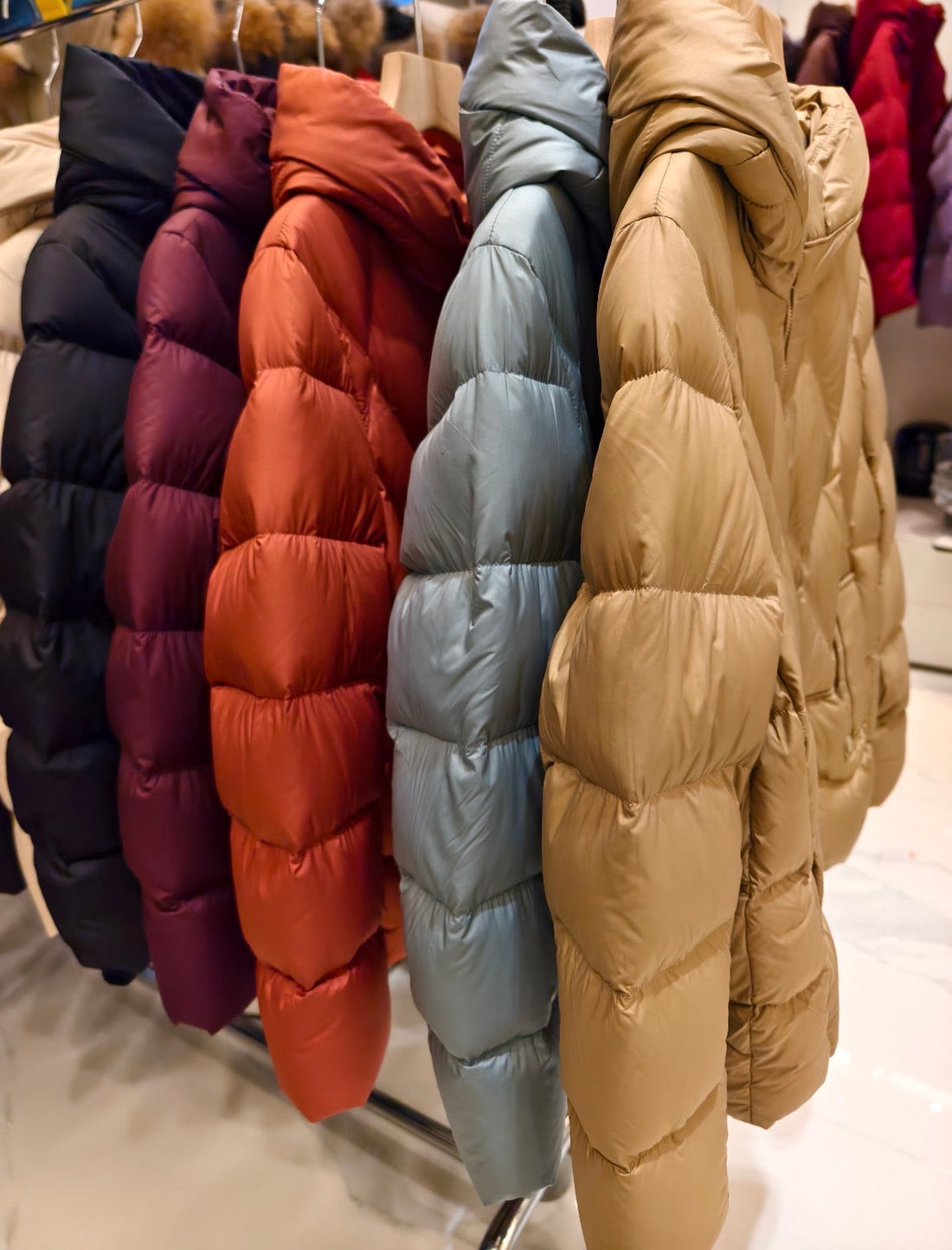 Fall winter puffer jacket assortment for boutique inventory risk management