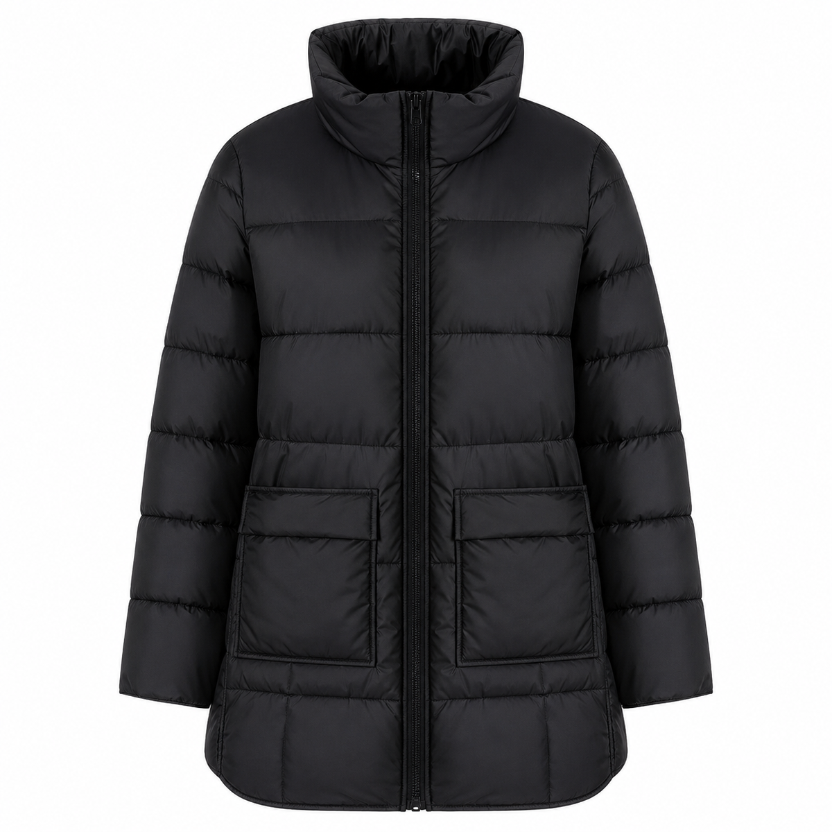 Women's beige diamond quilted puffer jacket for wholesale – image 2