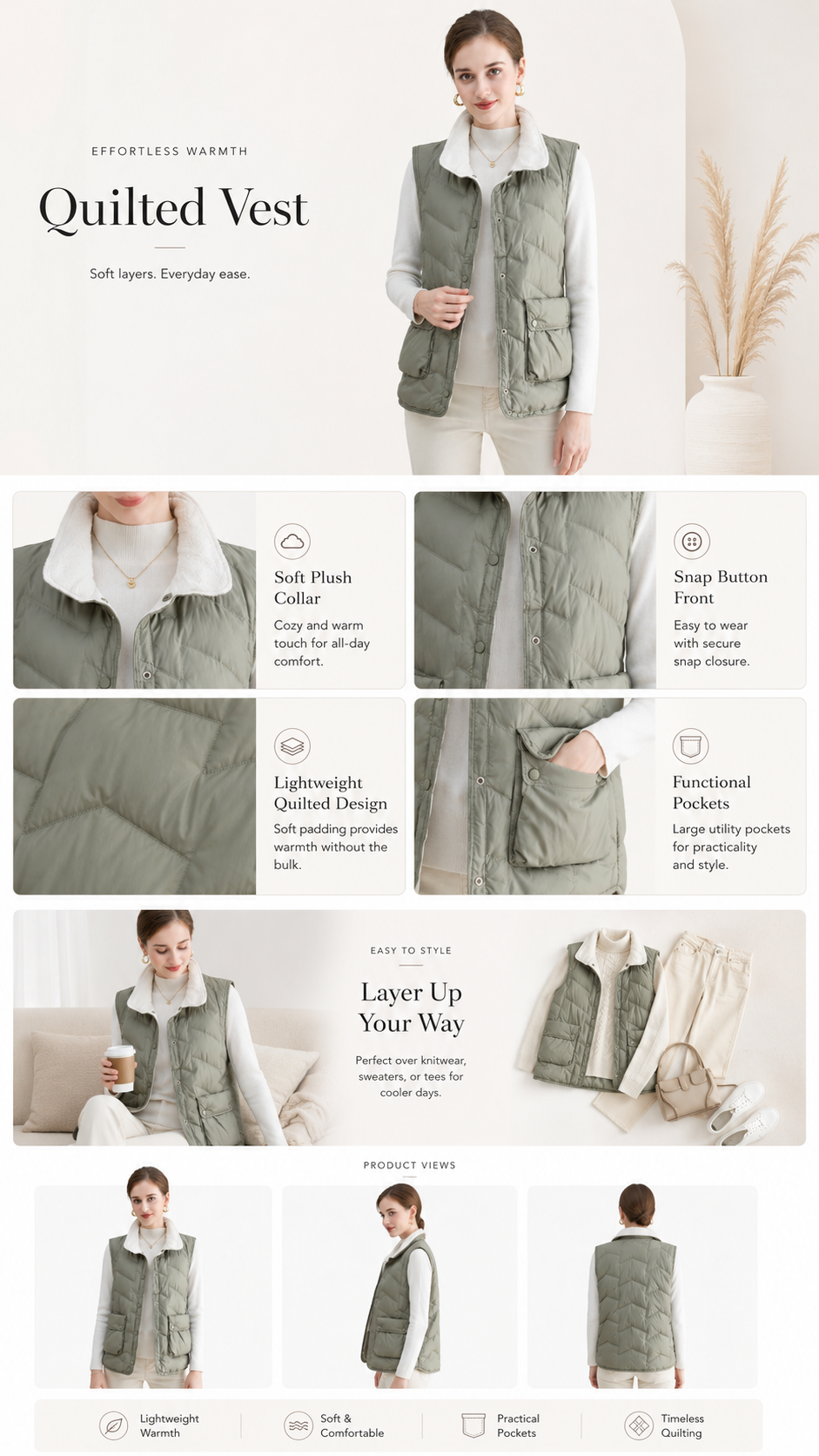 Women's black lightweight puffer jacket for wholesale – image 2