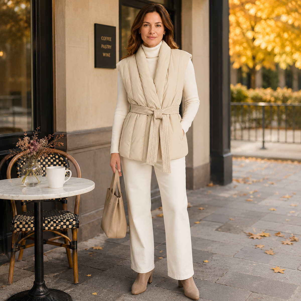 Women's Ivory Belted Puffer Vest – Wholesale & Private Label