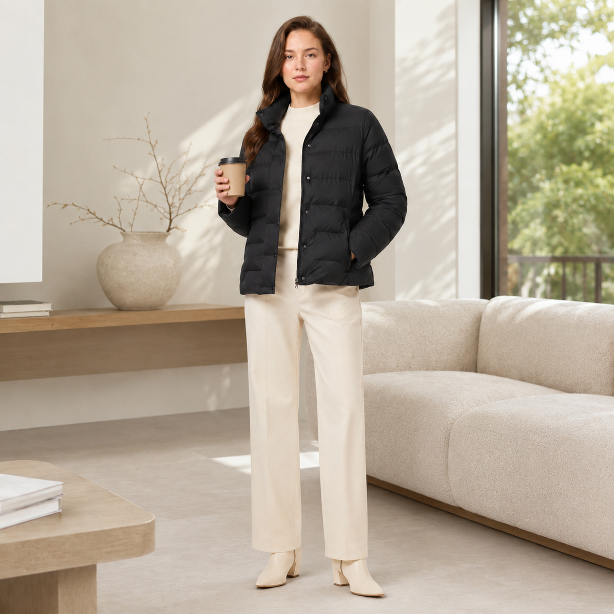 Women's quilted hooded puffer jacket for wholesale – image 4