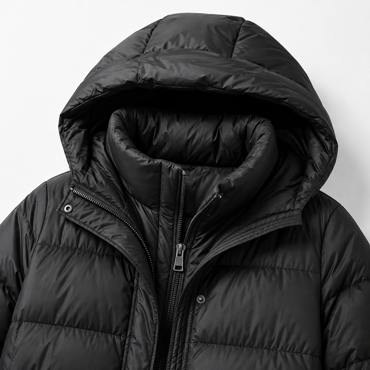 Women's Black Long Hooded Puffer Coat – Wholesale