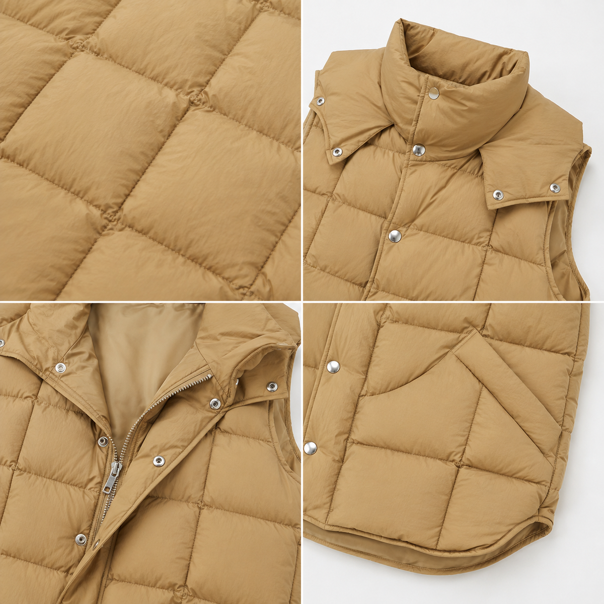 Women's Camel Puffer Vest | Wholesale & Private Label