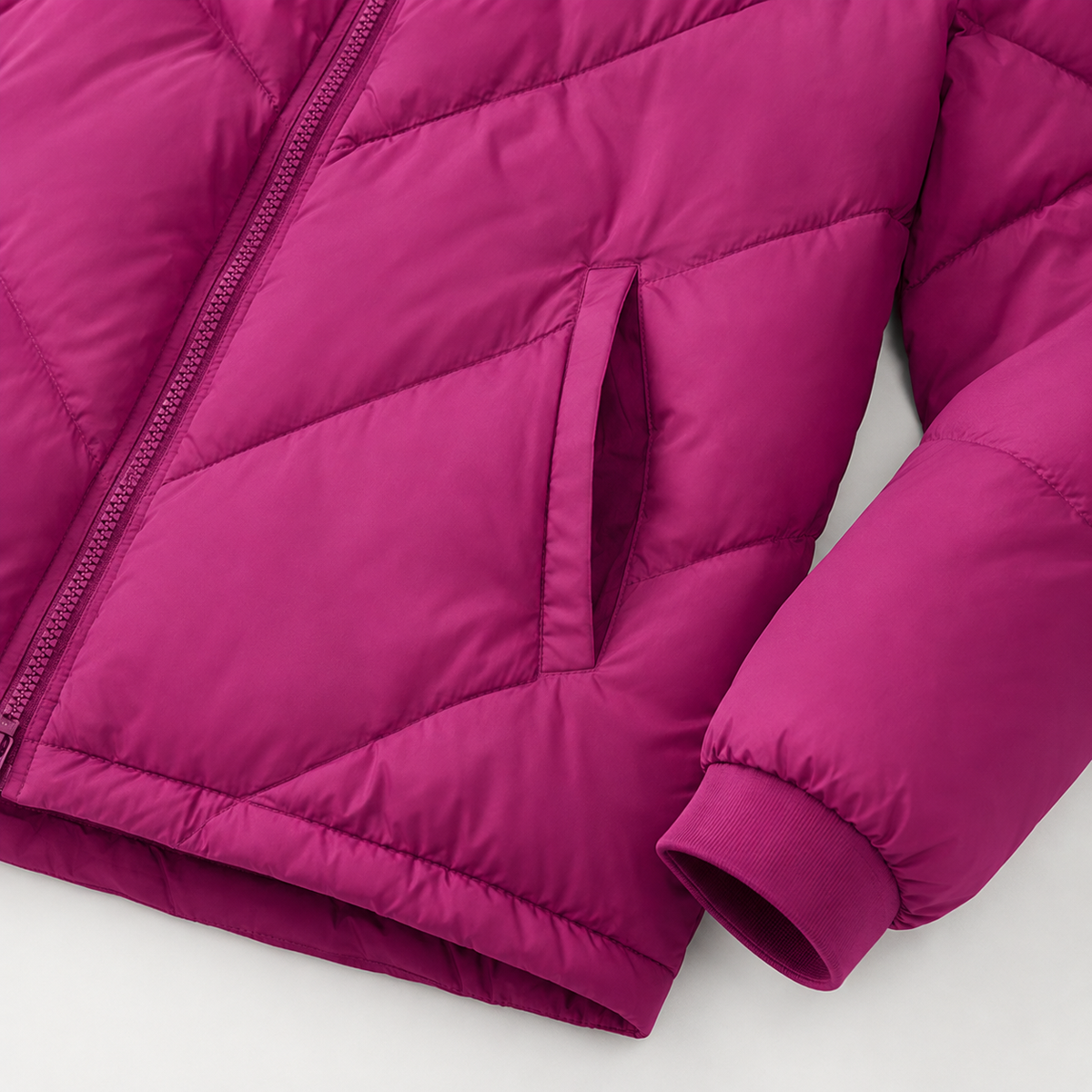 Women's Magenta Chevron Quilted Puffer Jacket – Wholesale