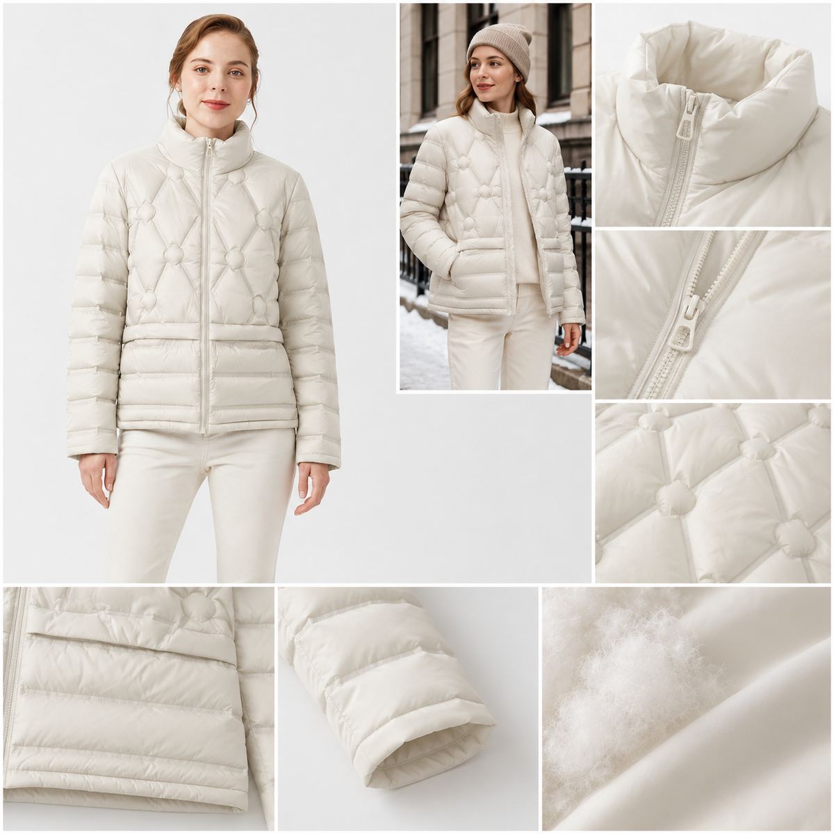 Women's Sage Green Short Puffer Jacket – Cinched-Waist Wholesale