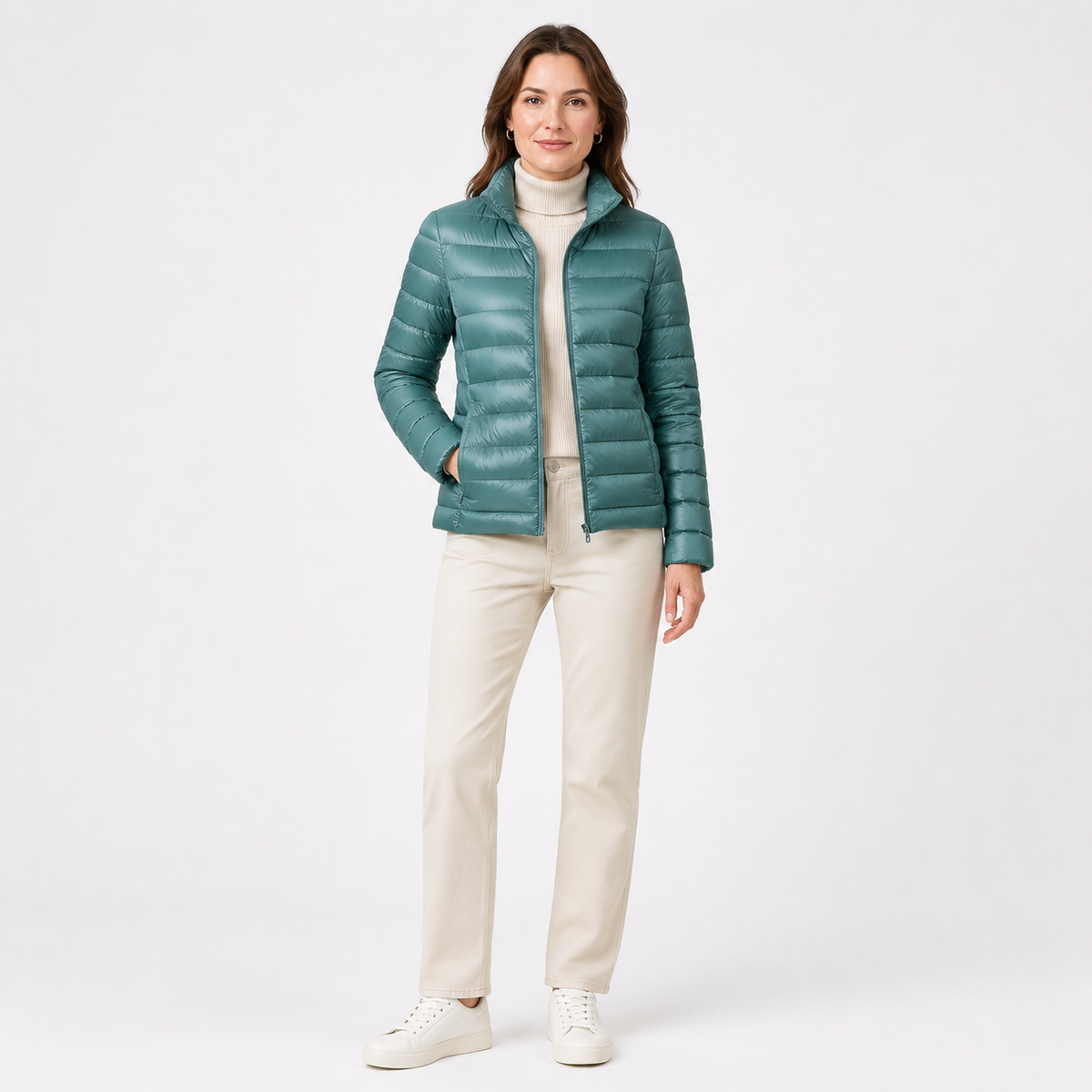 Women's extended size mid-length puffer jacket wholesale, sizes S to 5XL