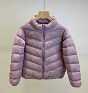 Lavender girls chevron quilt puffer jacket for wholesale