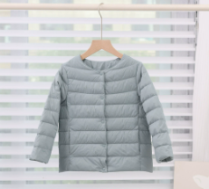 Sage kids collarless packable quilted jacket for wholesale